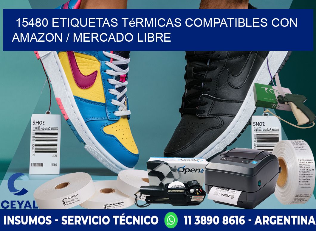 15480 etiquetas térmicas compatibles con Amazon / Mercado Libre