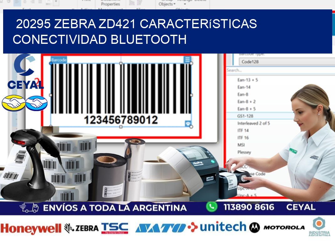 20295 Zebra ZD421 características conectividad Bluetooth