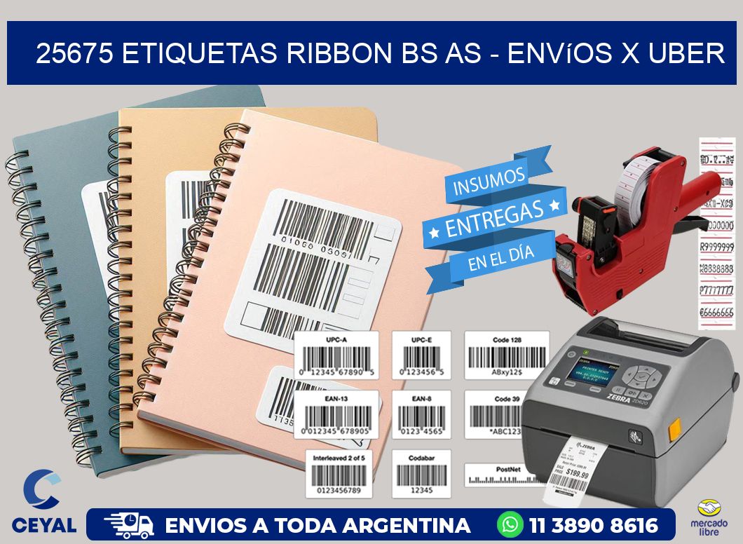 25675 etiquetas ribbon bs as - envíos x uber