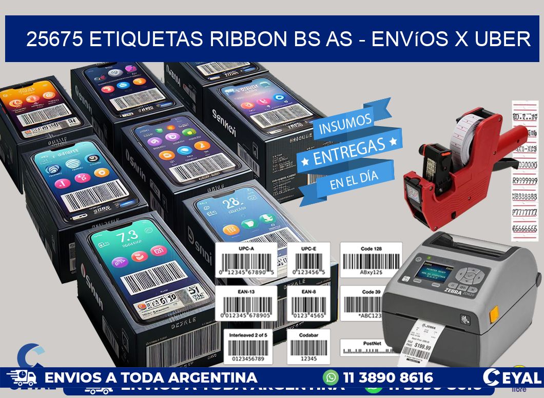 25675 etiquetas ribbon bs as - envíos x uber
