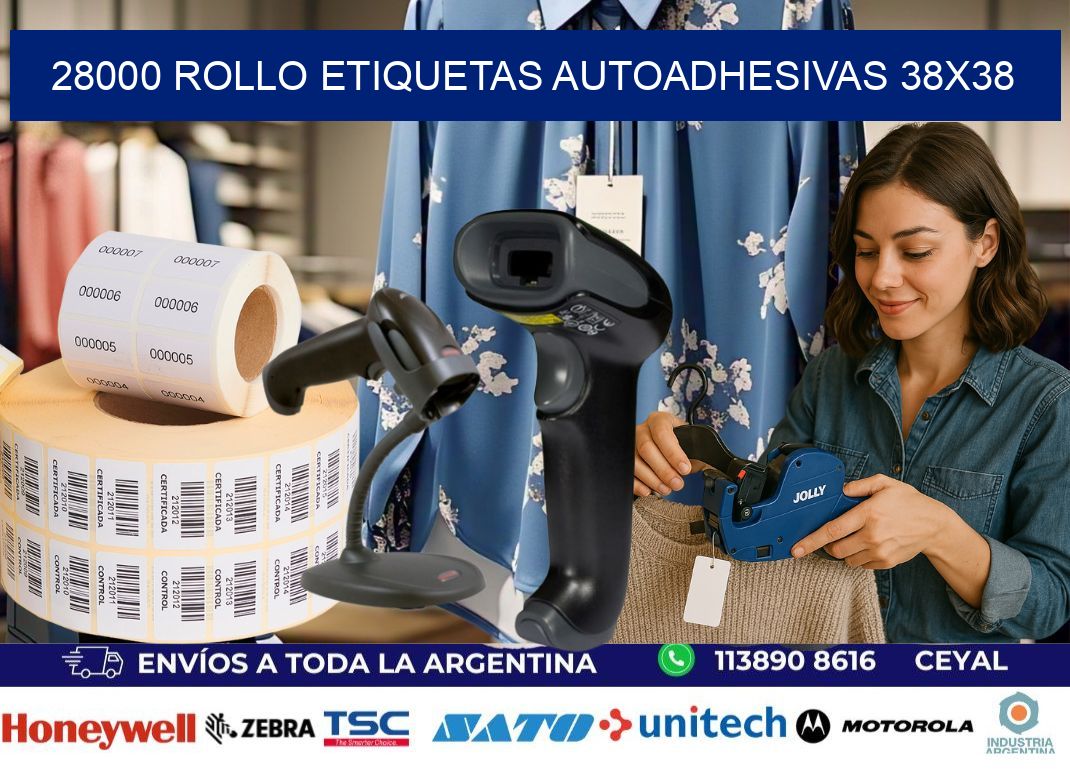 28000 Rollo Etiquetas autoadhesivas 38x38