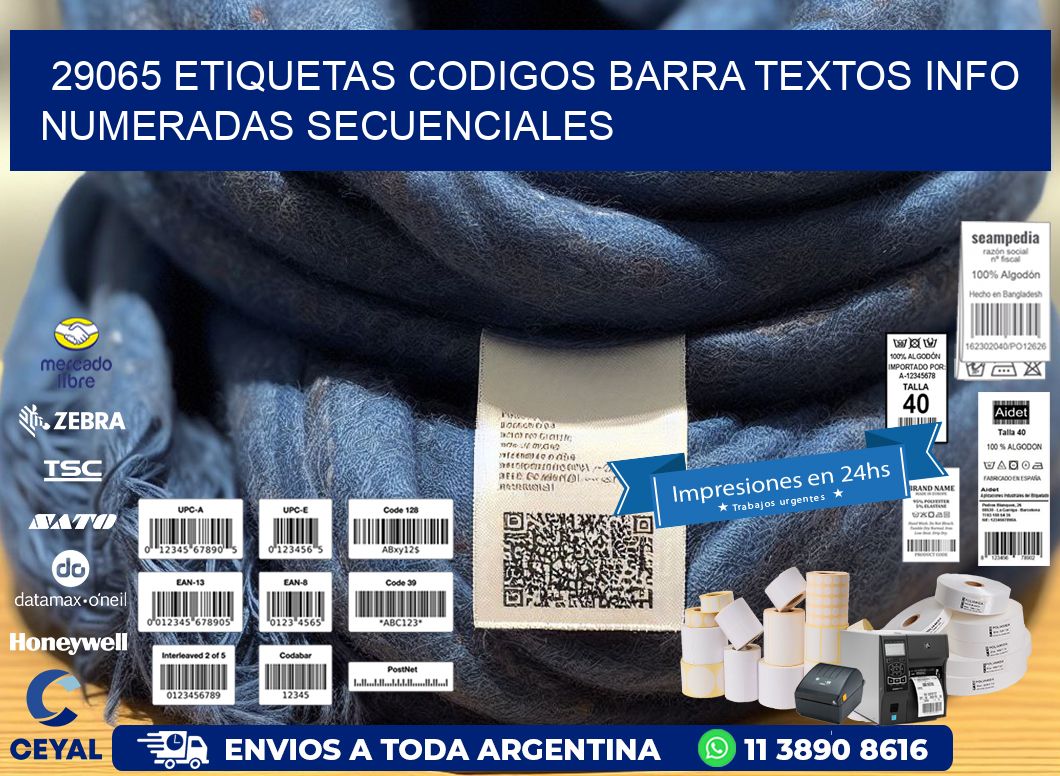 29065 Etiquetas Codigos Barra Textos Info Numeradas Secuenciales
