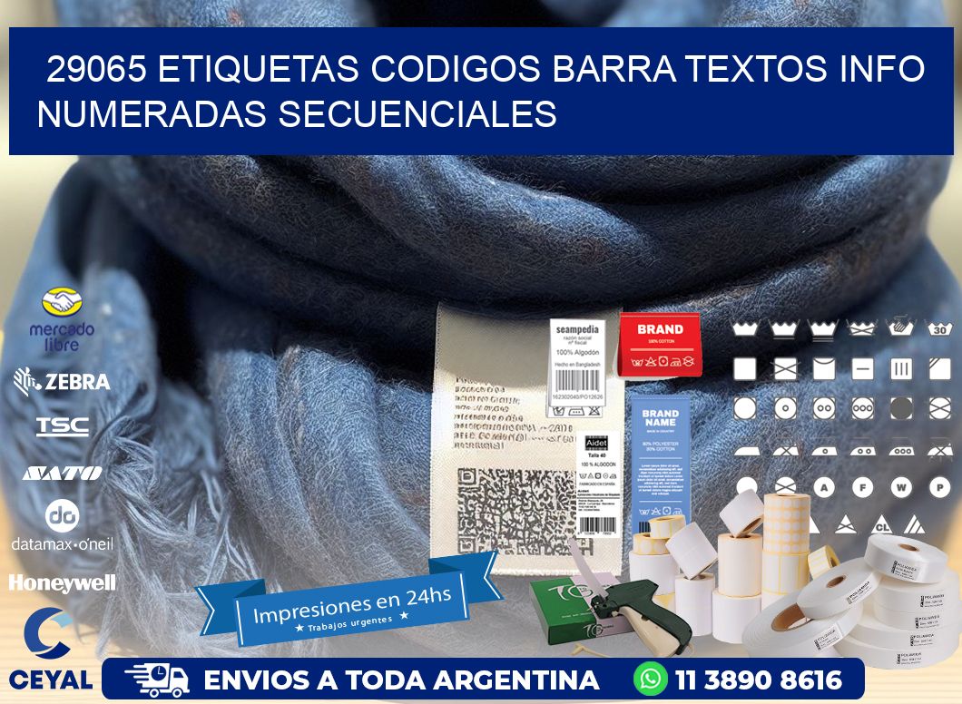 29065 Etiquetas Codigos Barra Textos Info Numeradas Secuenciales