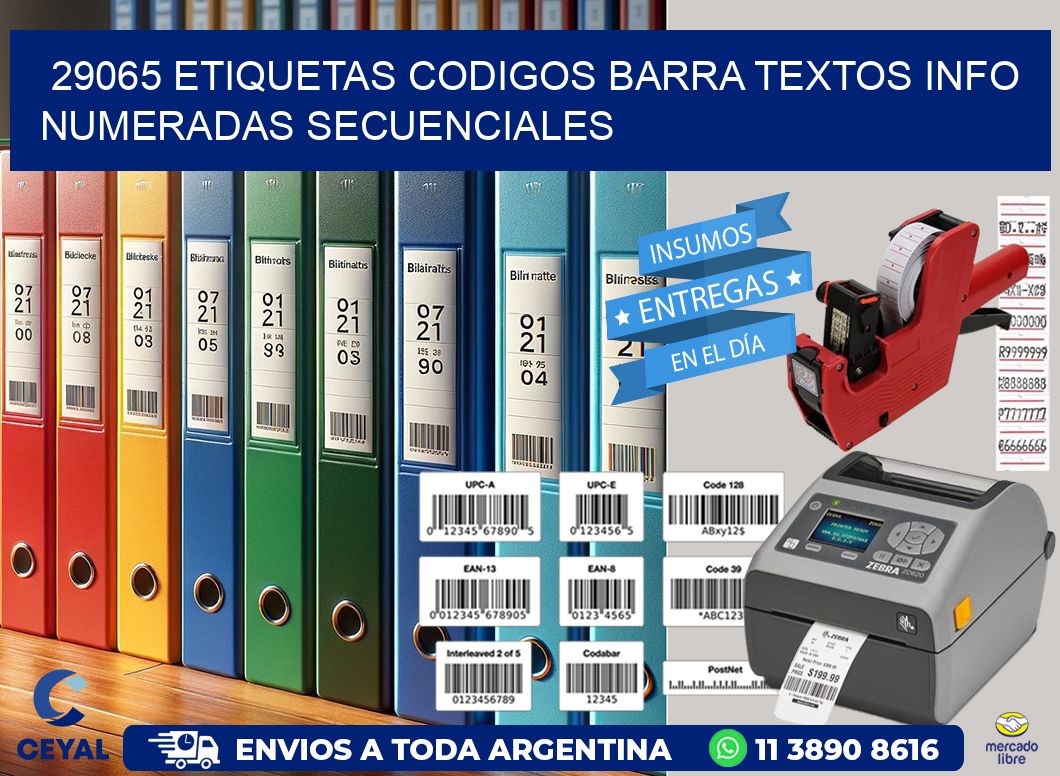 29065 Etiquetas Codigos Barra Textos Info Numeradas Secuenciales