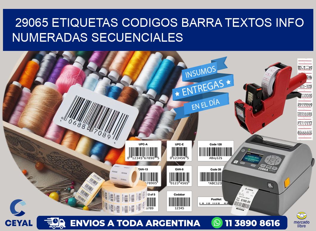 29065 Etiquetas Codigos Barra Textos Info Numeradas Secuenciales
