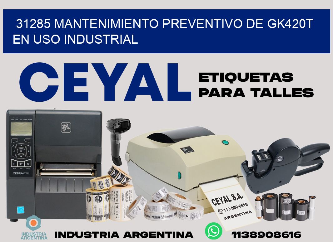 31285 mantenimiento preventivo de gk420t en uso industrial