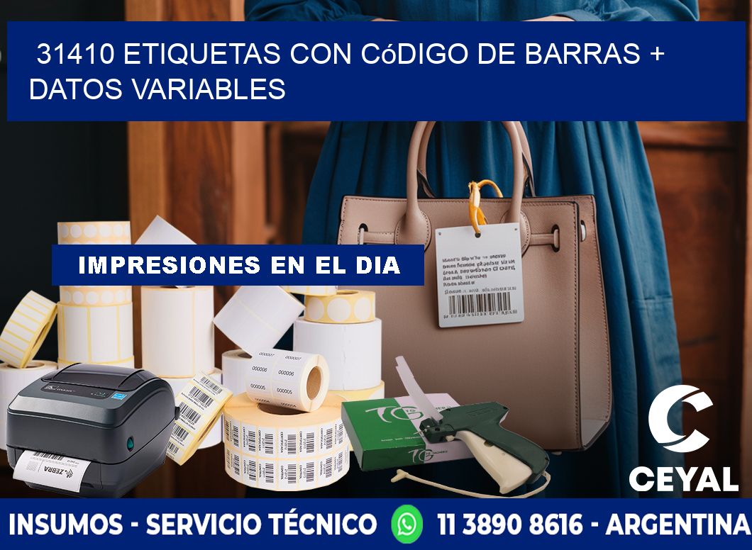 31410 etiquetas con código de barras + datos variables