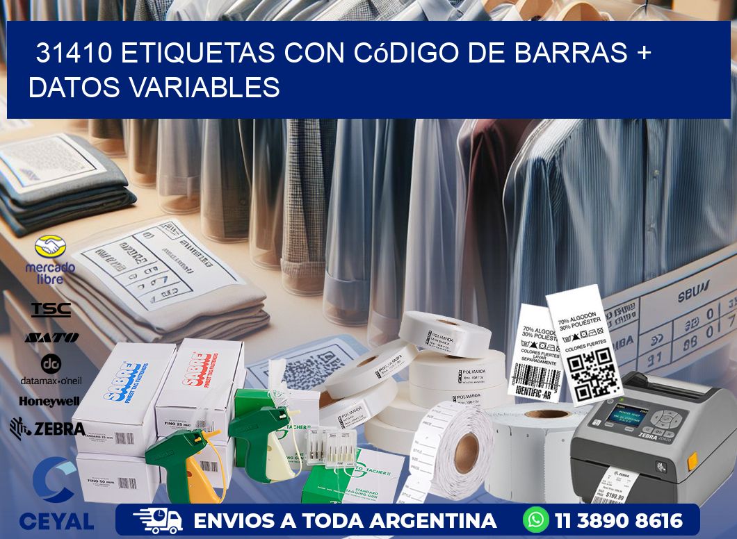 31410 etiquetas con código de barras + datos variables