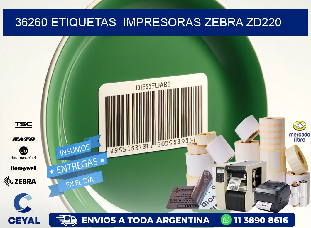 36260 etiquetas  impresoras zebra zd220