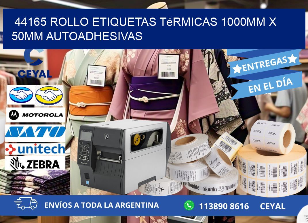 44165 Rollo Etiquetas Térmicas 1000mm X 50mm Autoadhesivas