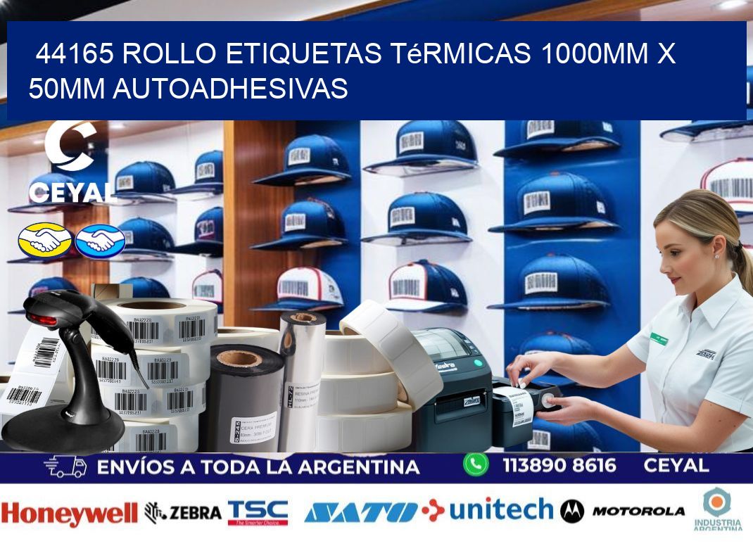 44165 Rollo Etiquetas Térmicas 1000mm X 50mm Autoadhesivas