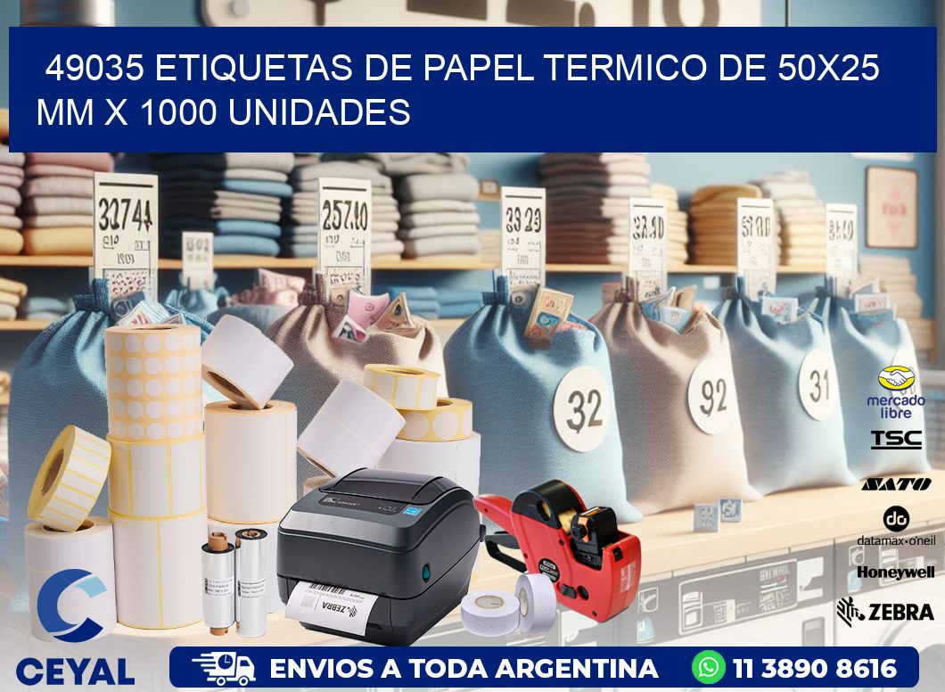 49035 Etiquetas De Papel Termico De 50x25 Mm X 1000 Unidades