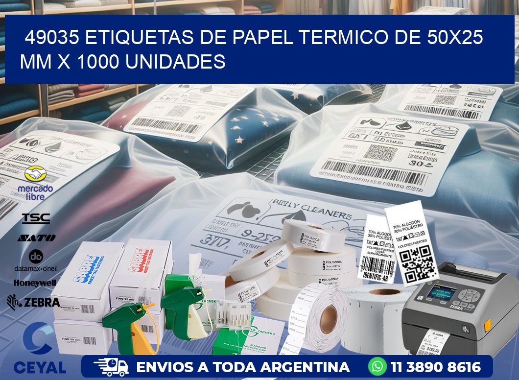 49035 Etiquetas De Papel Termico De 50×25 Mm X 1000 Unidades