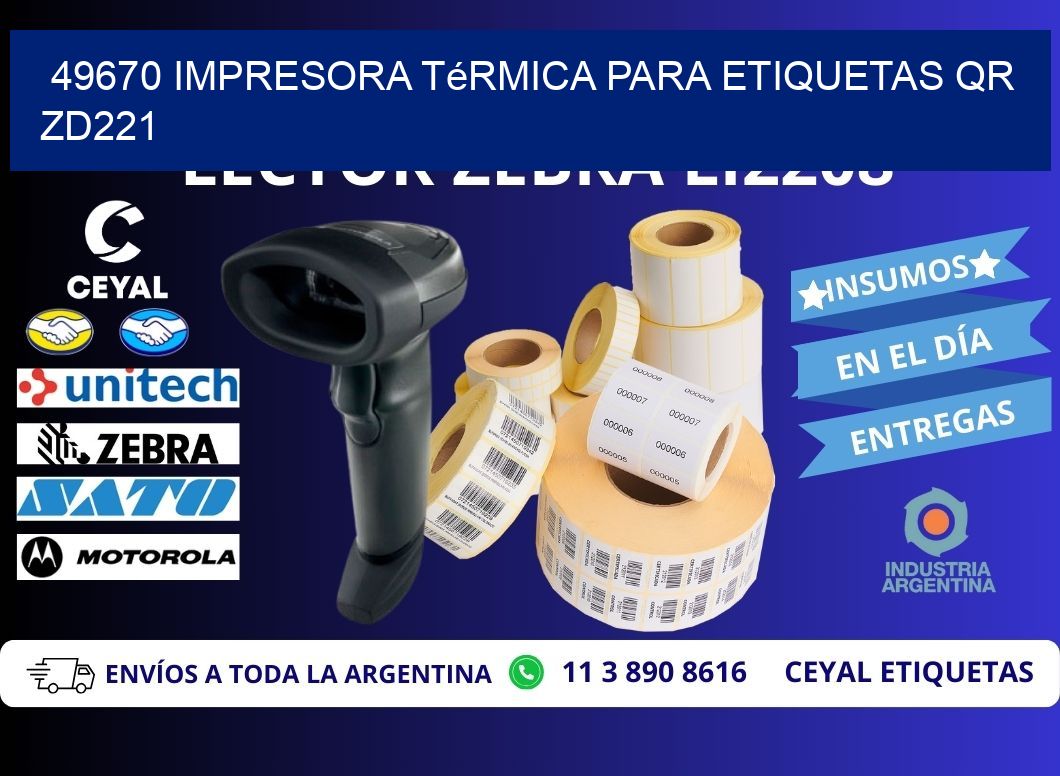 49670 impresora térmica para etiquetas QR ZD221