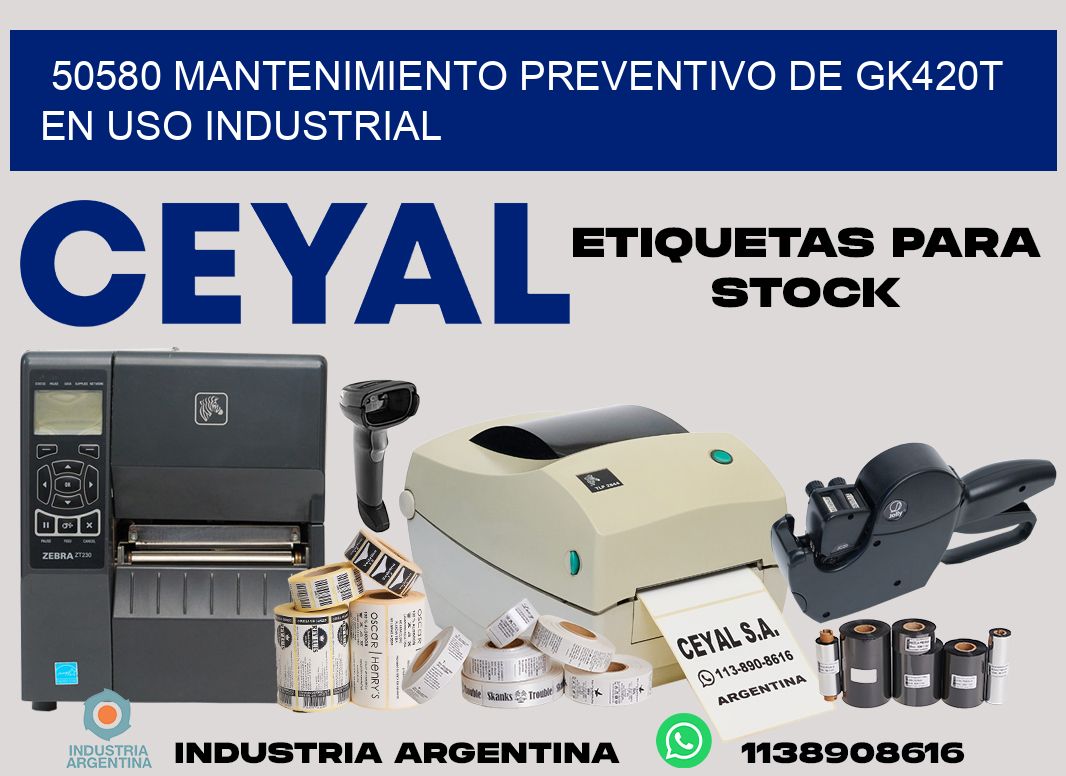 50580 mantenimiento preventivo de gk420t en uso industrial