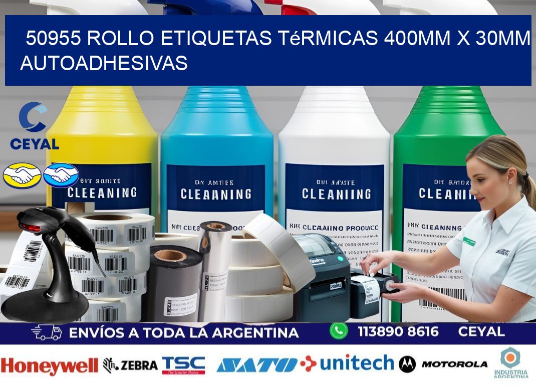 50955 Rollo Etiquetas Térmicas 400mm X 30mm Autoadhesivas