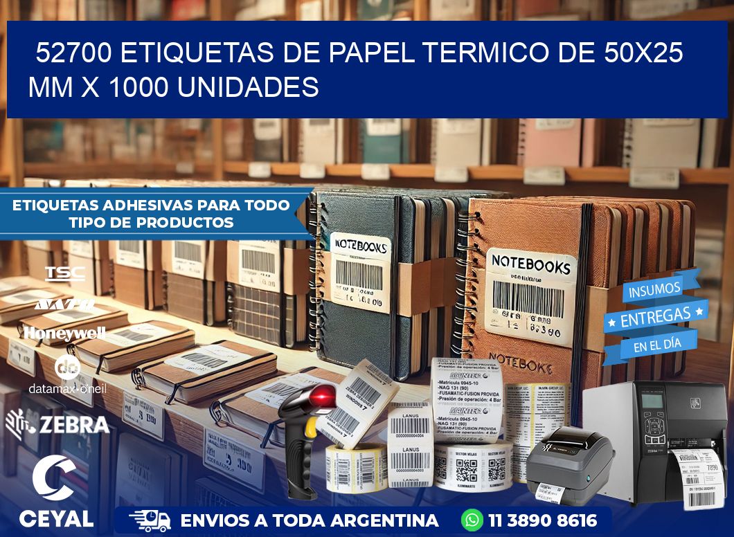 52700 Etiquetas De Papel Termico De 50×25 Mm X 1000 Unidades