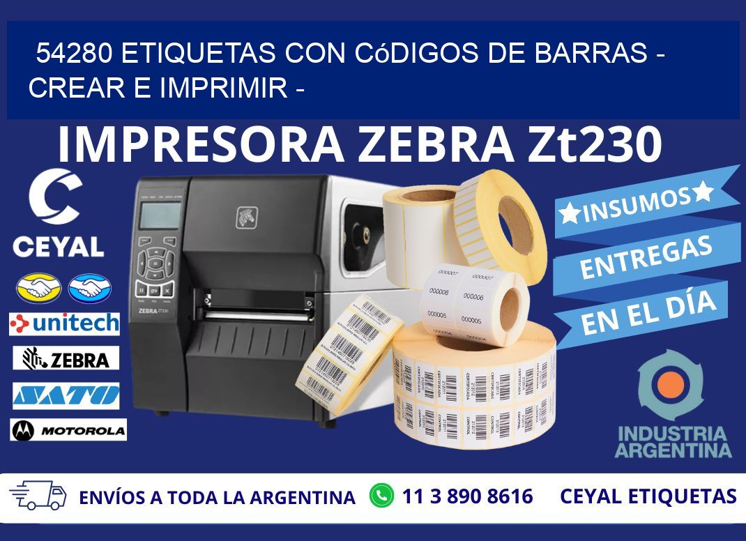 54280 etiquetas con códigos de barras - Crear e imprimir -