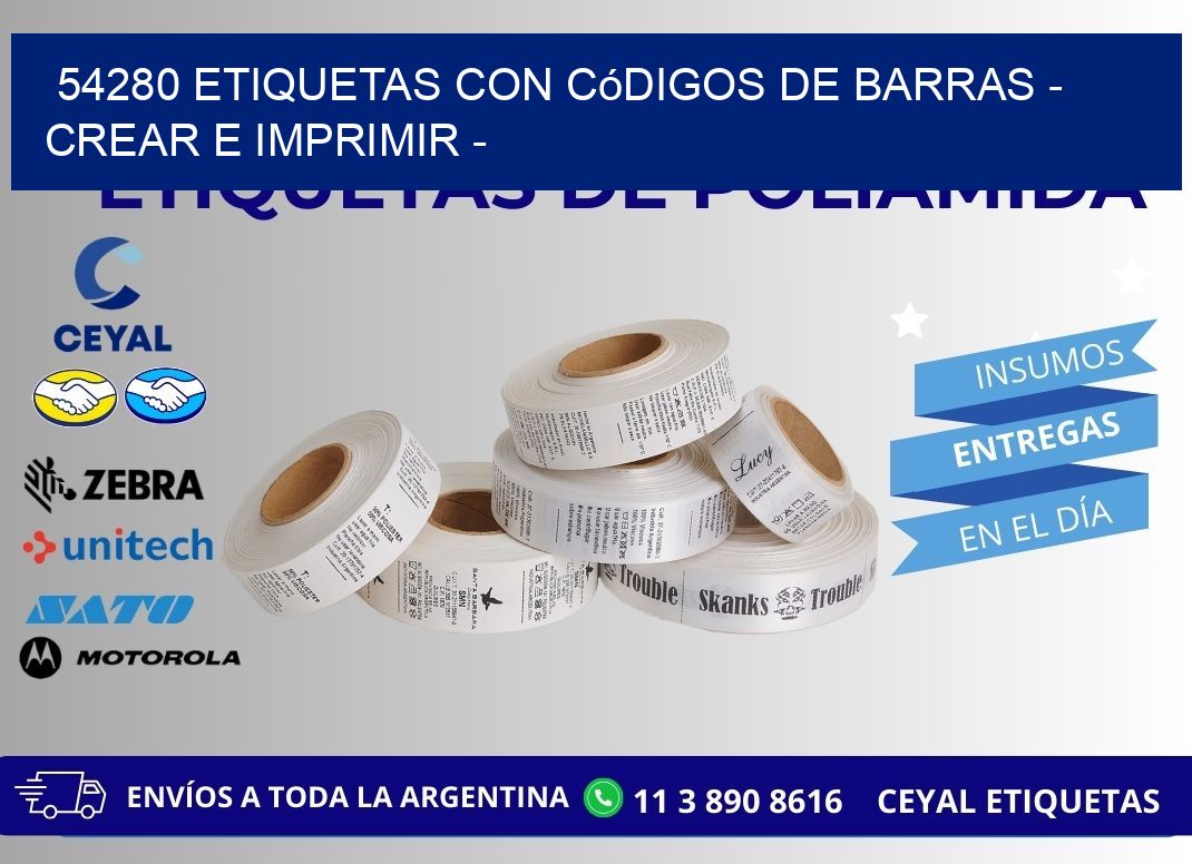 54280 etiquetas con códigos de barras - Crear e imprimir -