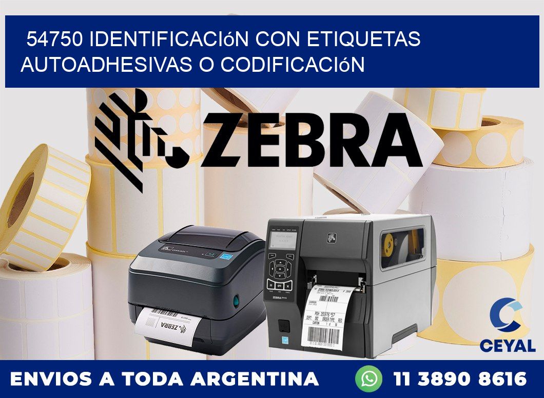 54750 identificación con etiquetas autoadhesivas o codificación