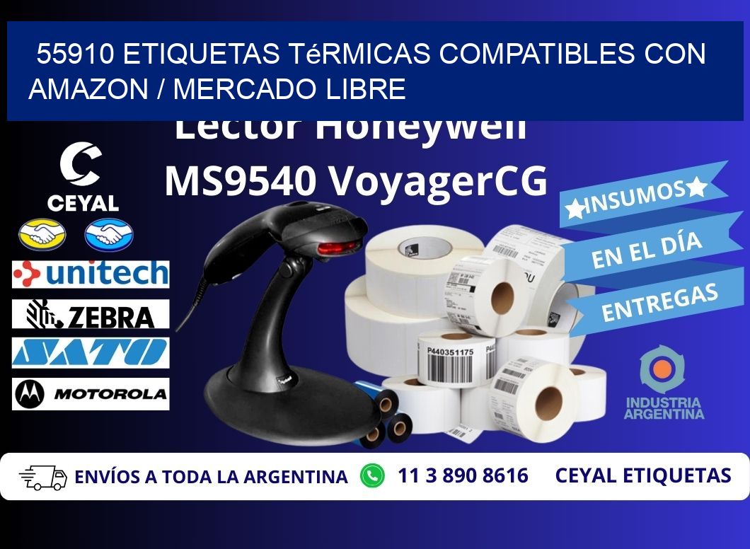 55910 etiquetas térmicas compatibles con Amazon / Mercado Libre