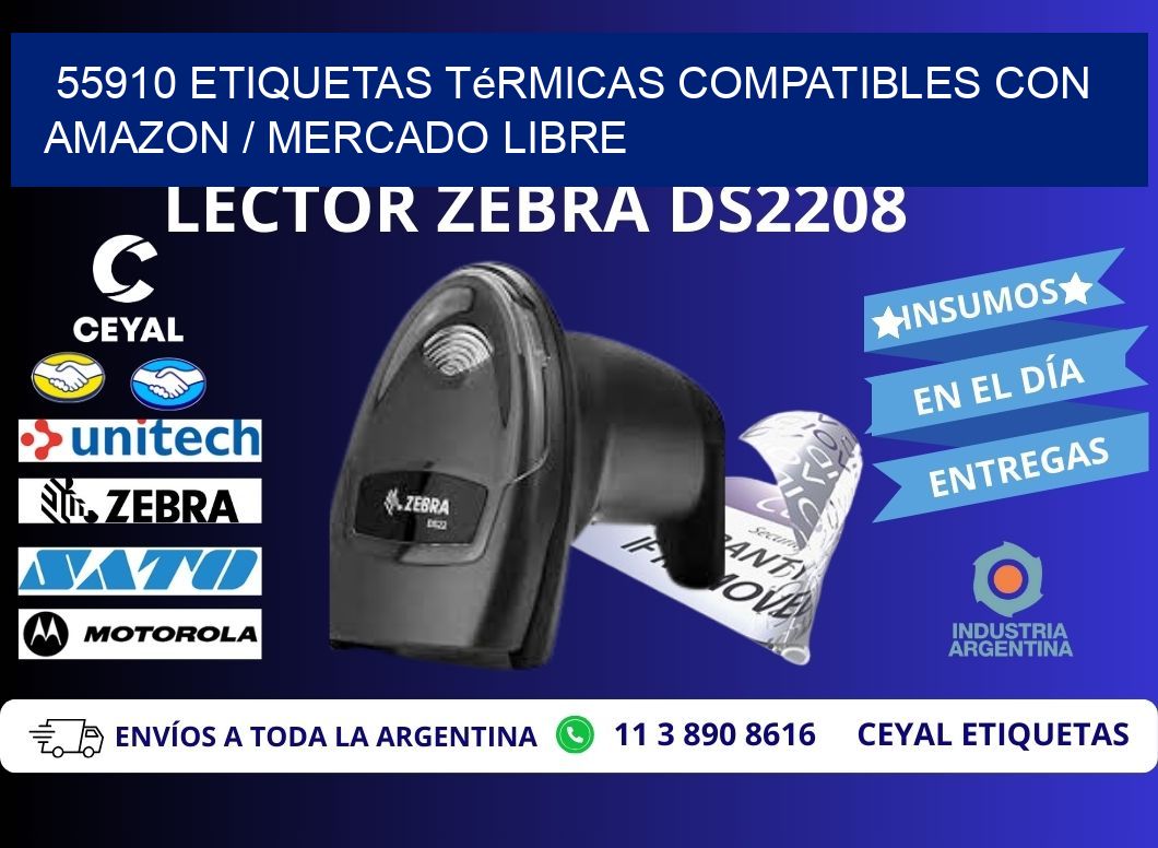 55910 etiquetas térmicas compatibles con Amazon / Mercado Libre