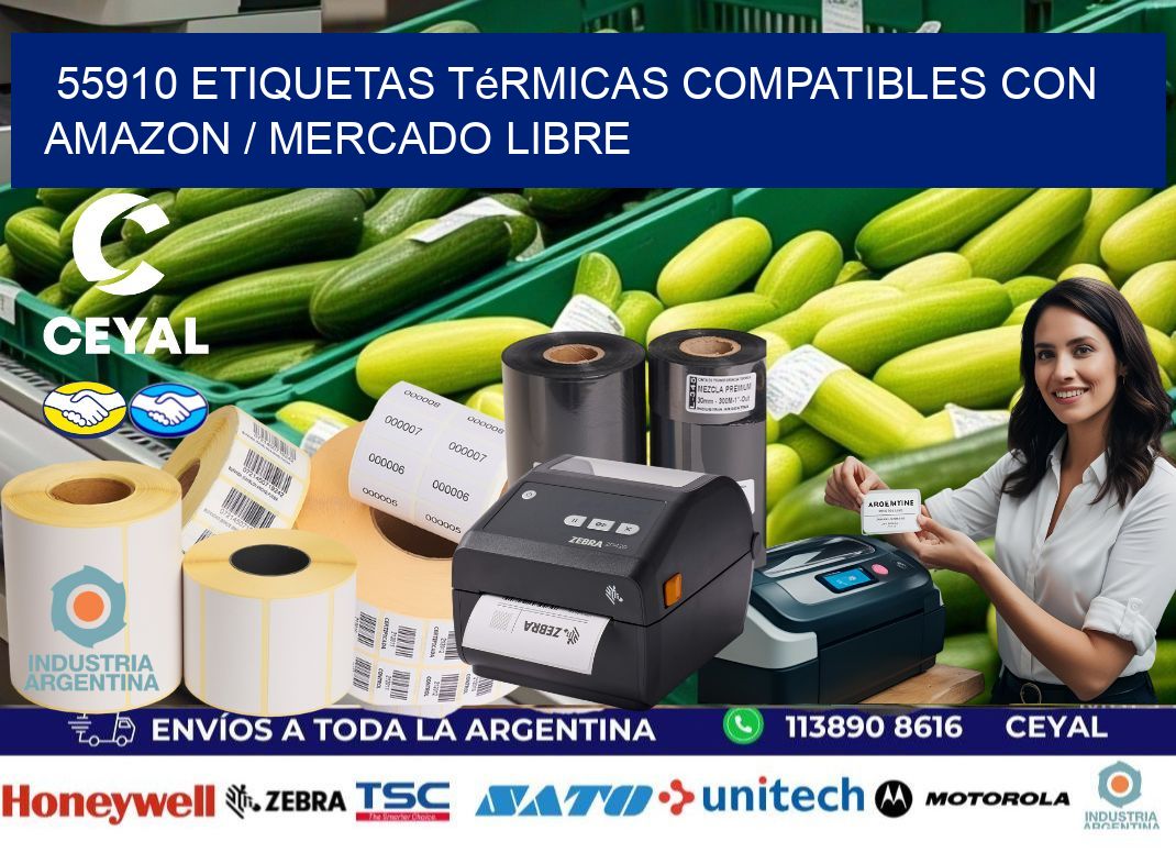 55910 etiquetas térmicas compatibles con Amazon / Mercado Libre
