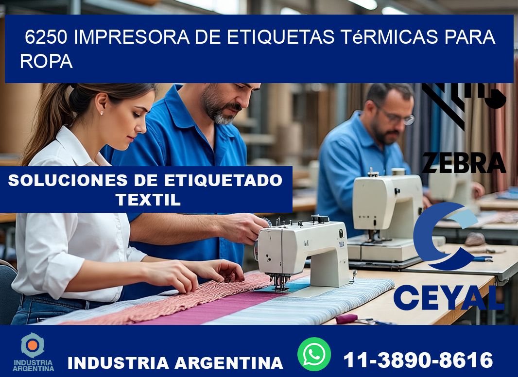 6250 impresora de etiquetas térmicas para ropa