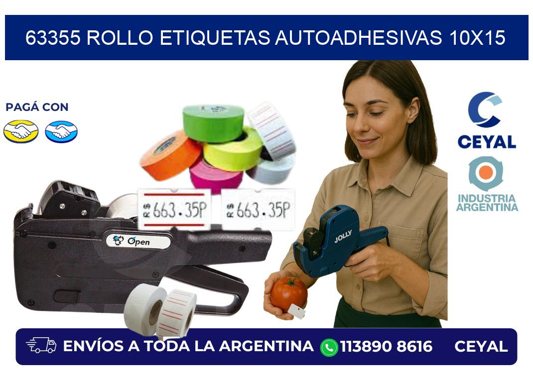 63355 Rollo Etiquetas autoadhesivas 10x15