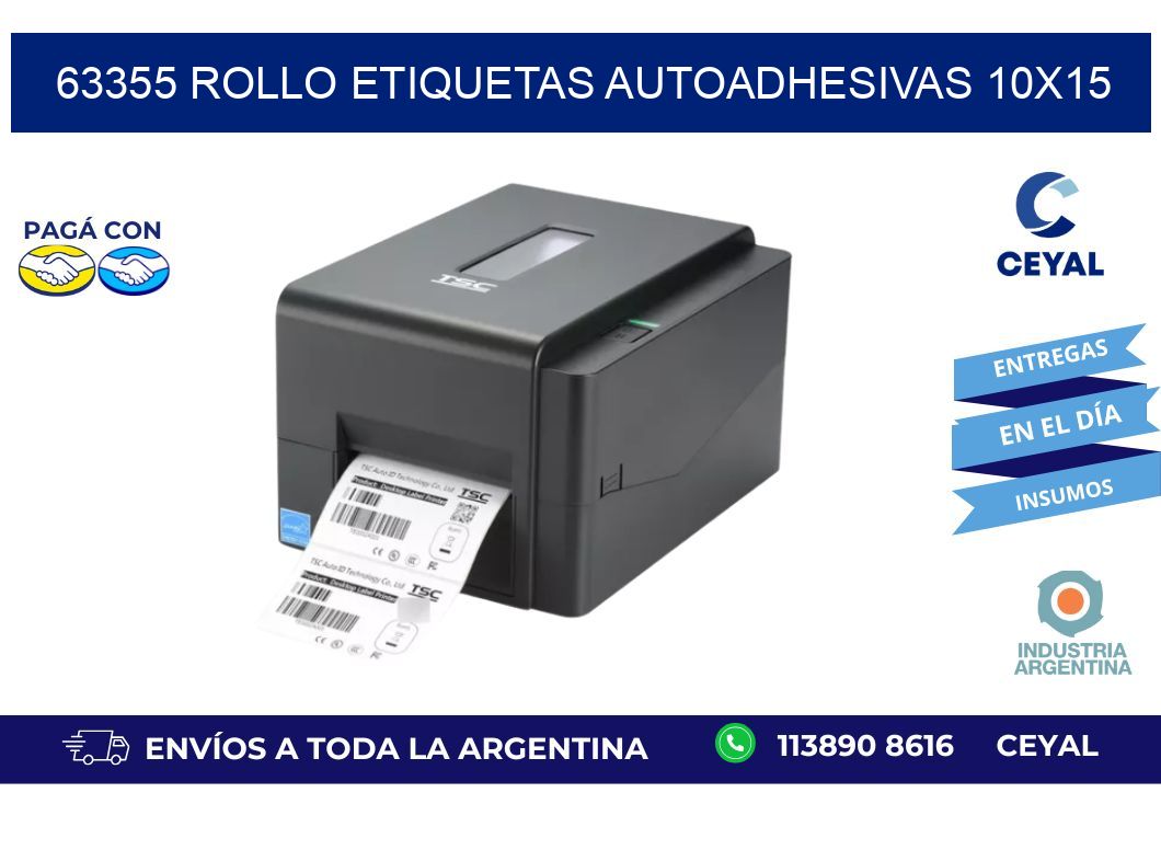 63355 Rollo Etiquetas autoadhesivas 10x15