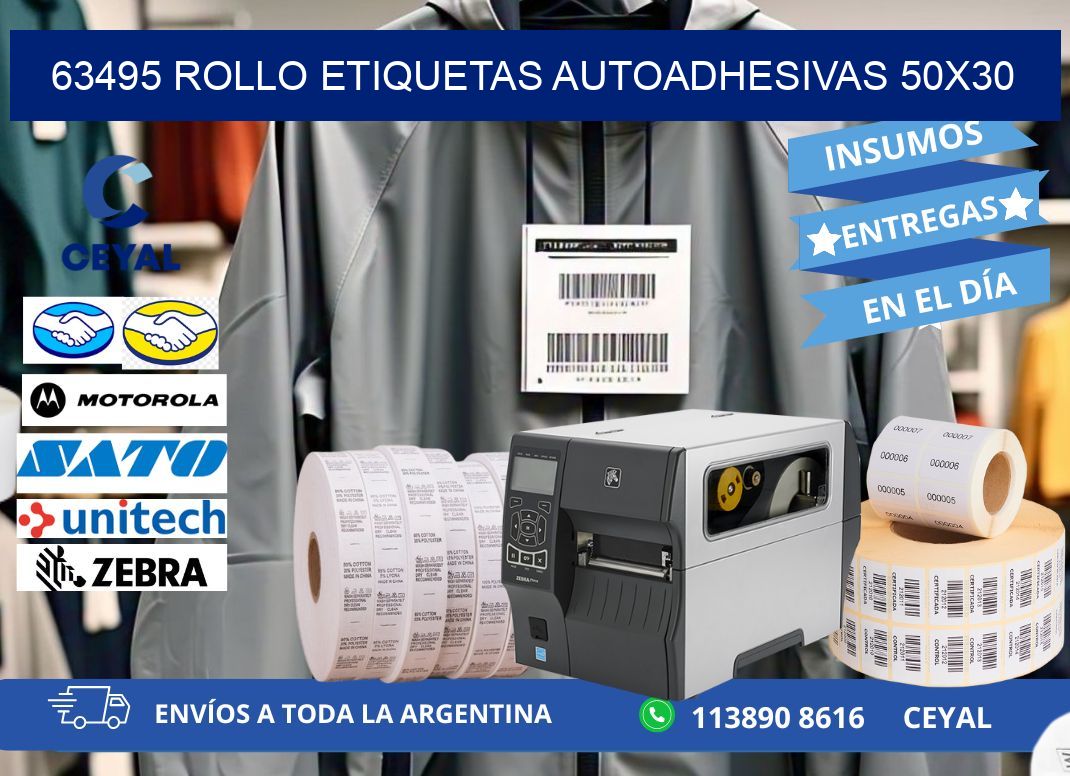 63495 Rollo Etiquetas autoadhesivas 50x30