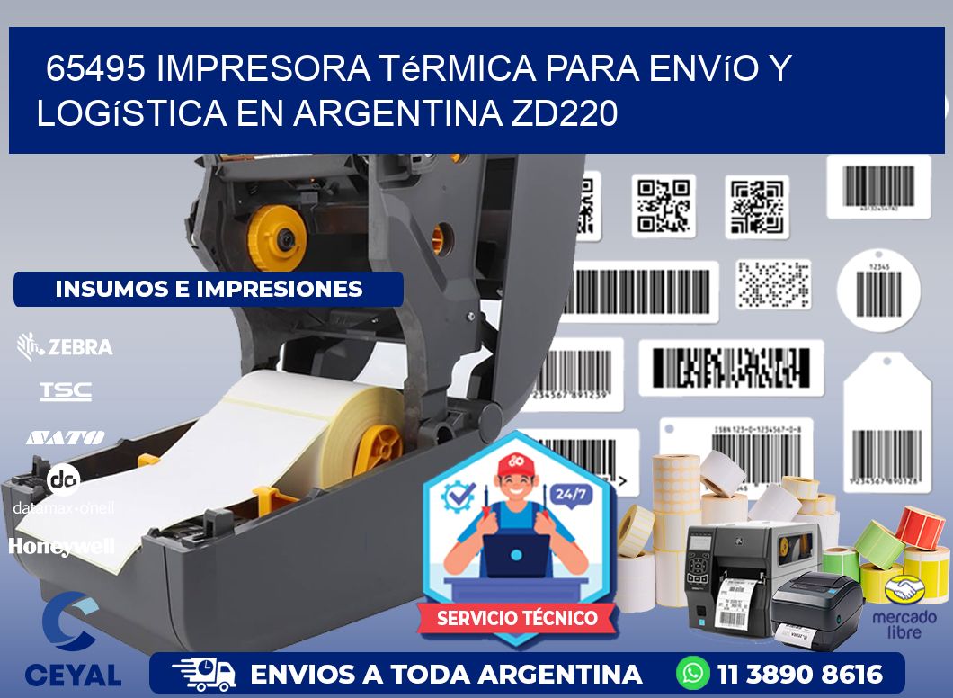 65495 impresora térmica para envío y logística en Argentina ZD220