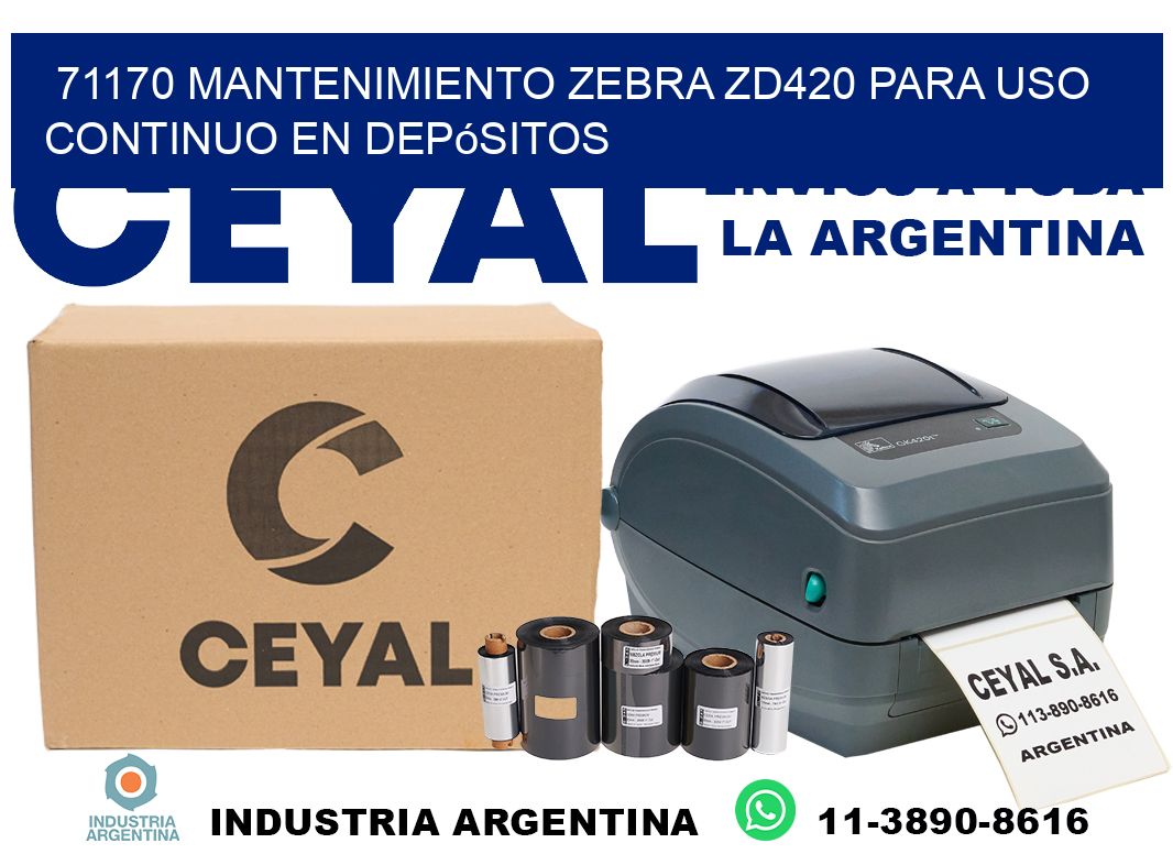 71170 mantenimiento zebra zd420 para uso continuo en depósitos