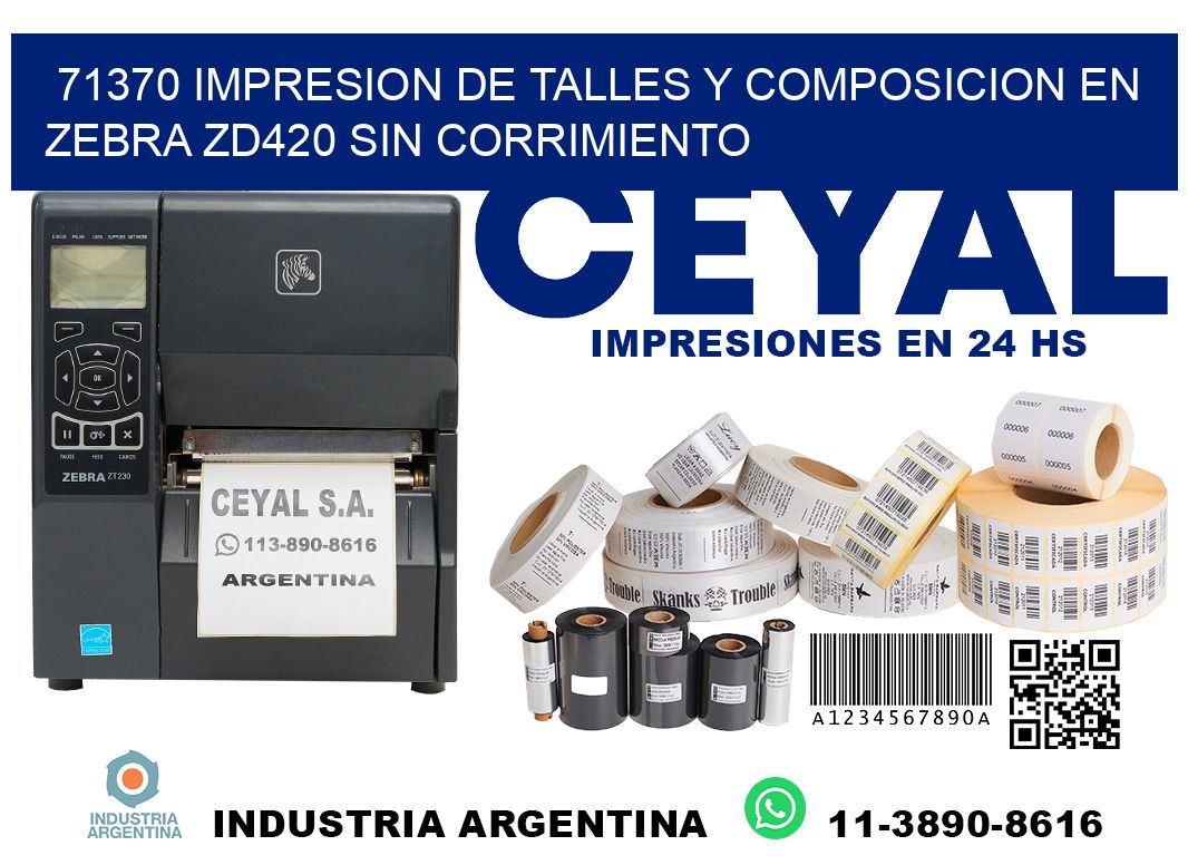 71370 impresion de talles y composicion en zebra zd420 sin corrimiento