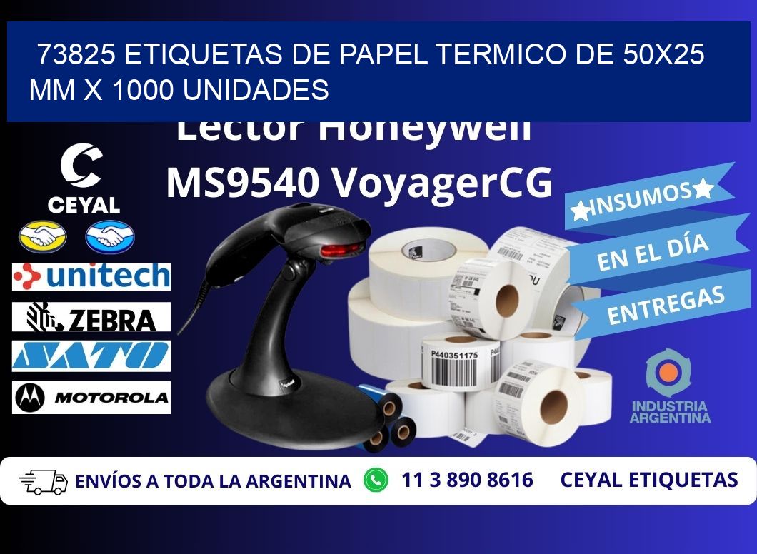 73825 Etiquetas De Papel Termico De 50x25 Mm X 1000 Unidades