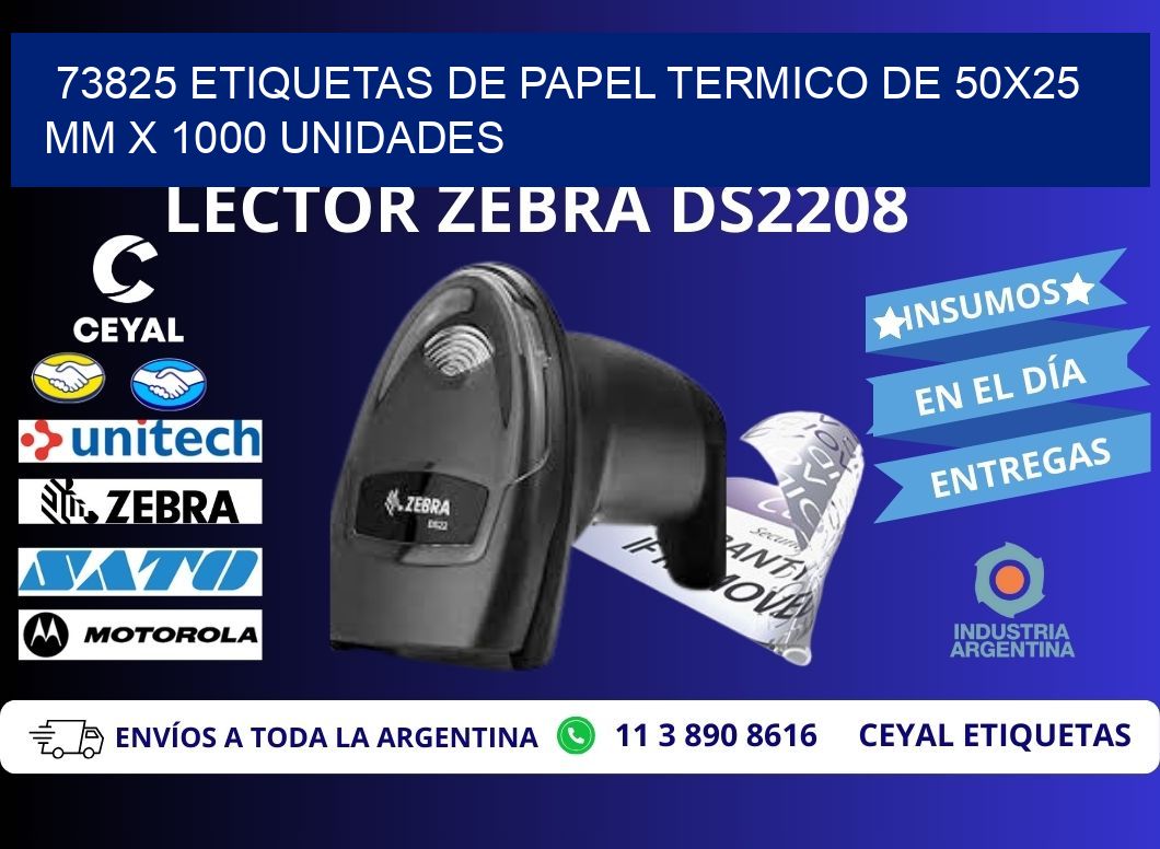 73825 Etiquetas De Papel Termico De 50x25 Mm X 1000 Unidades