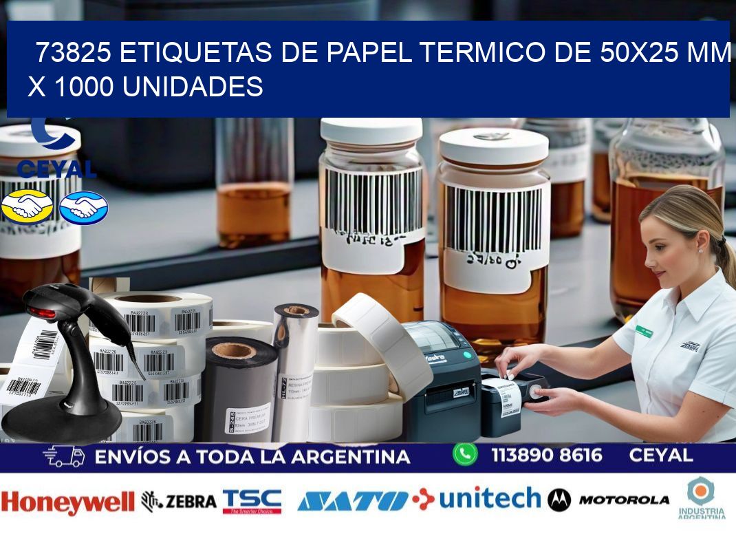 73825 Etiquetas De Papel Termico De 50x25 Mm X 1000 Unidades