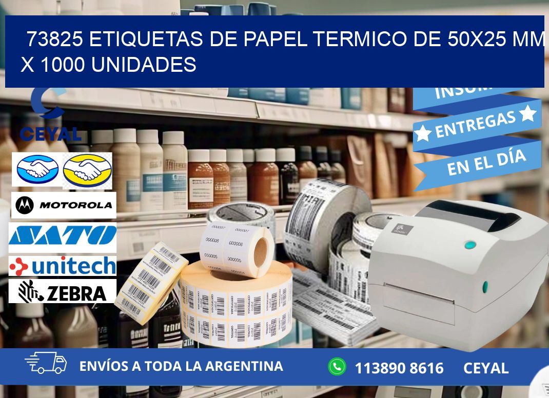 73825 Etiquetas De Papel Termico De 50×25 Mm X 1000 Unidades