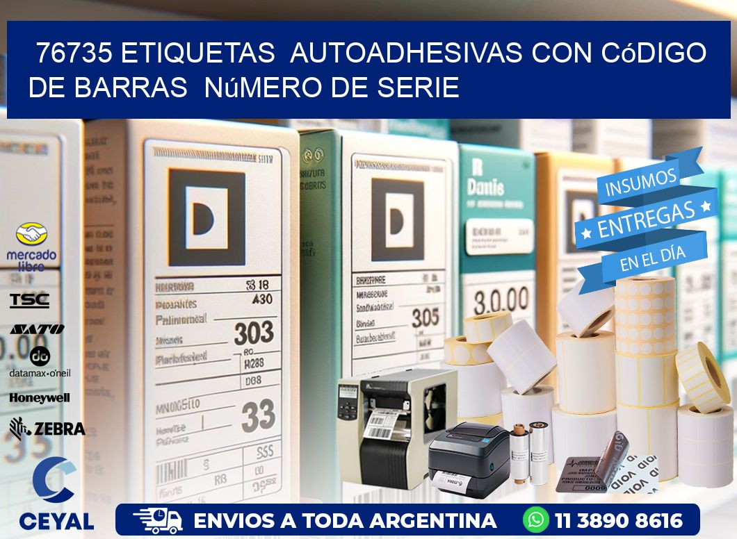 76735 etiquetas  autoadhesivas con código de barras  número de serie