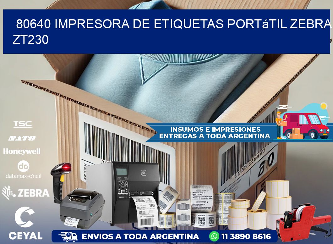 80640 impresora de etiquetas portátil Zebra ZT230