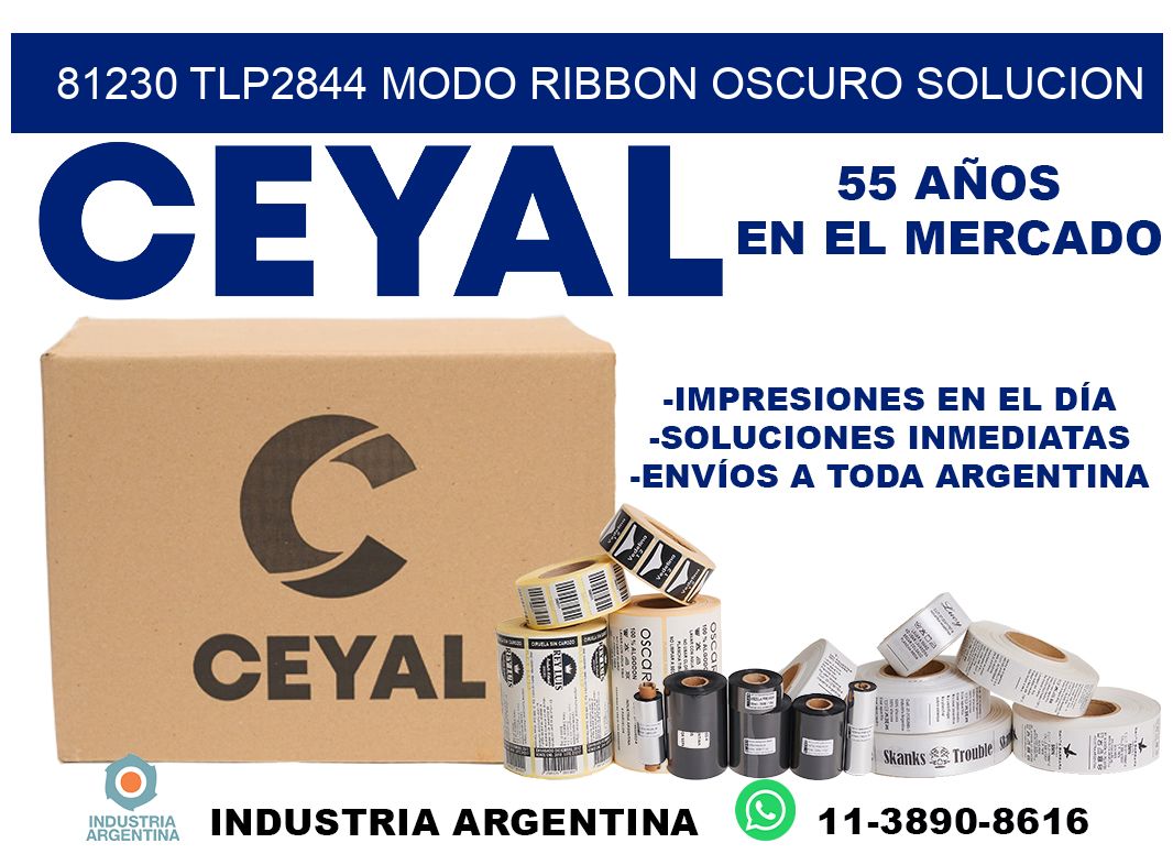 81230 tlp2844 modo ribbon oscuro solucion
