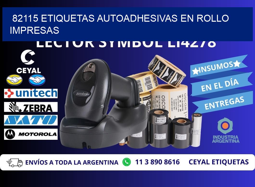 82115 Etiquetas autoadhesivas en rollo impresas
