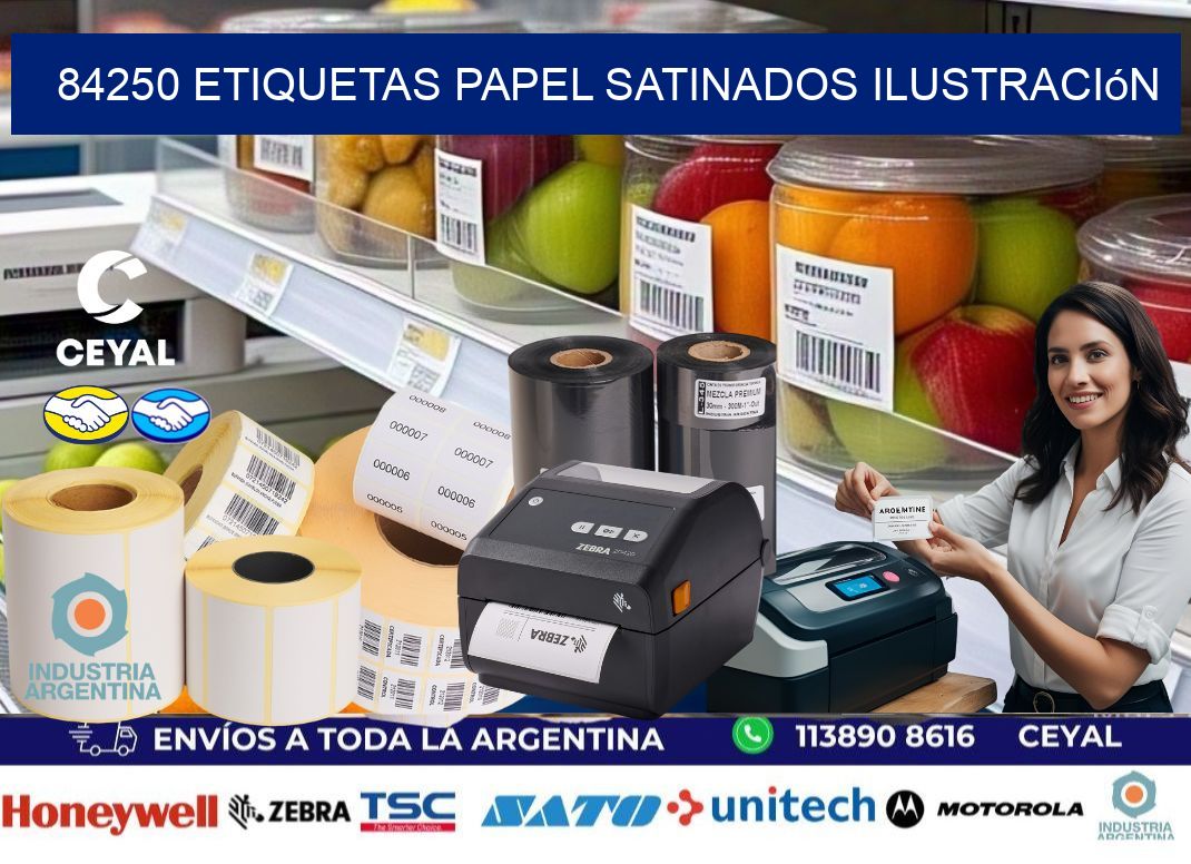84250 etiquetas papel satinados ilustración