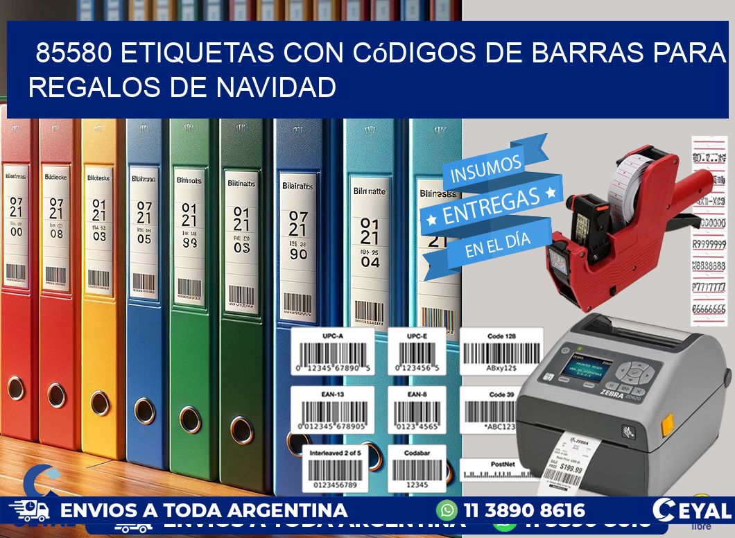85580 etiquetas con códigos de barras para regalos de navidad