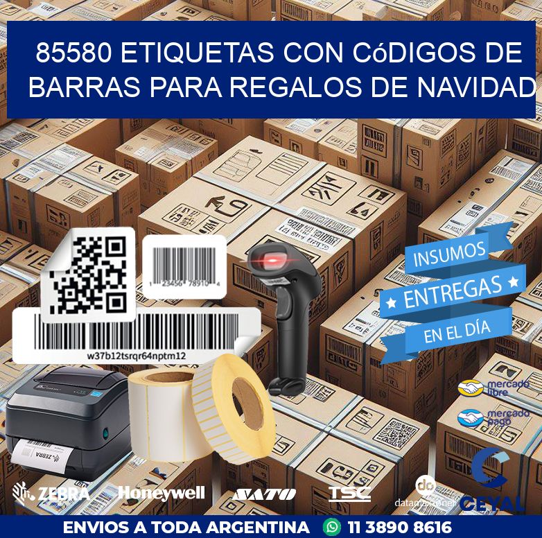 85580 etiquetas con códigos de barras para regalos de navidad