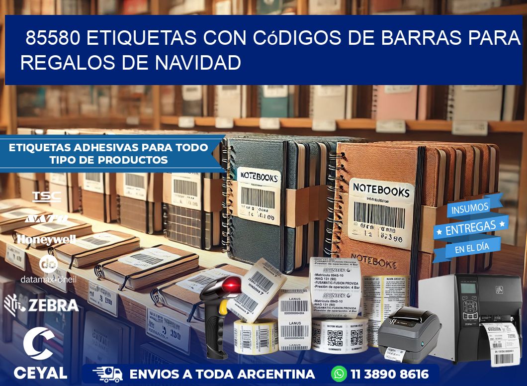 85580 etiquetas con códigos de barras para regalos de navidad