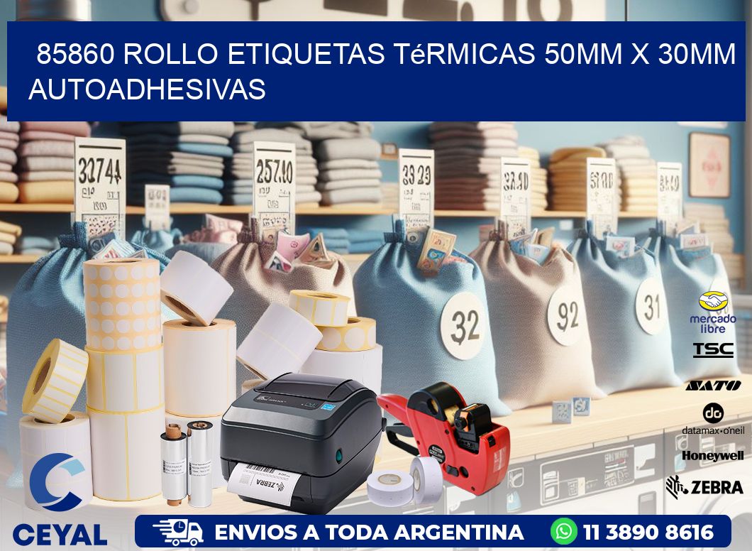 85860 Rollo Etiquetas Térmicas 50mm X 30mm Autoadhesivas