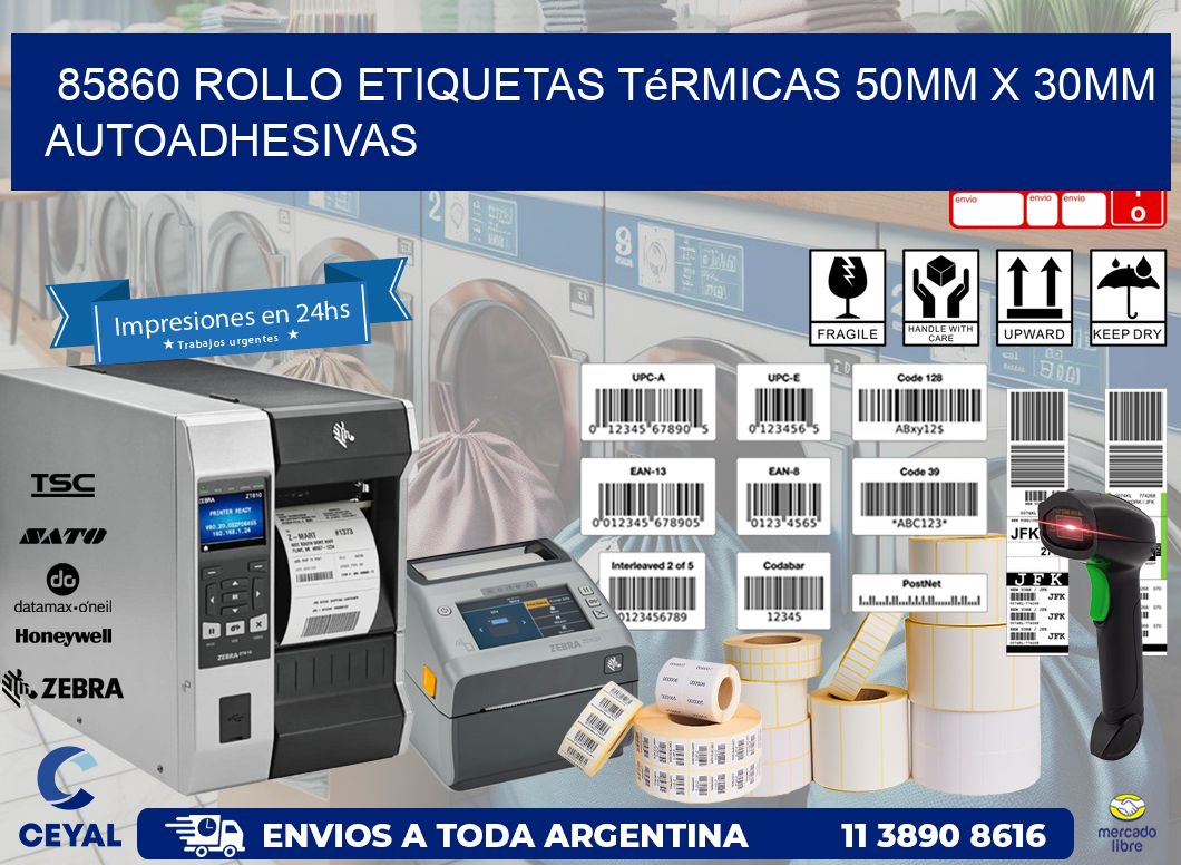 85860 Rollo Etiquetas Térmicas 50mm X 30mm Autoadhesivas