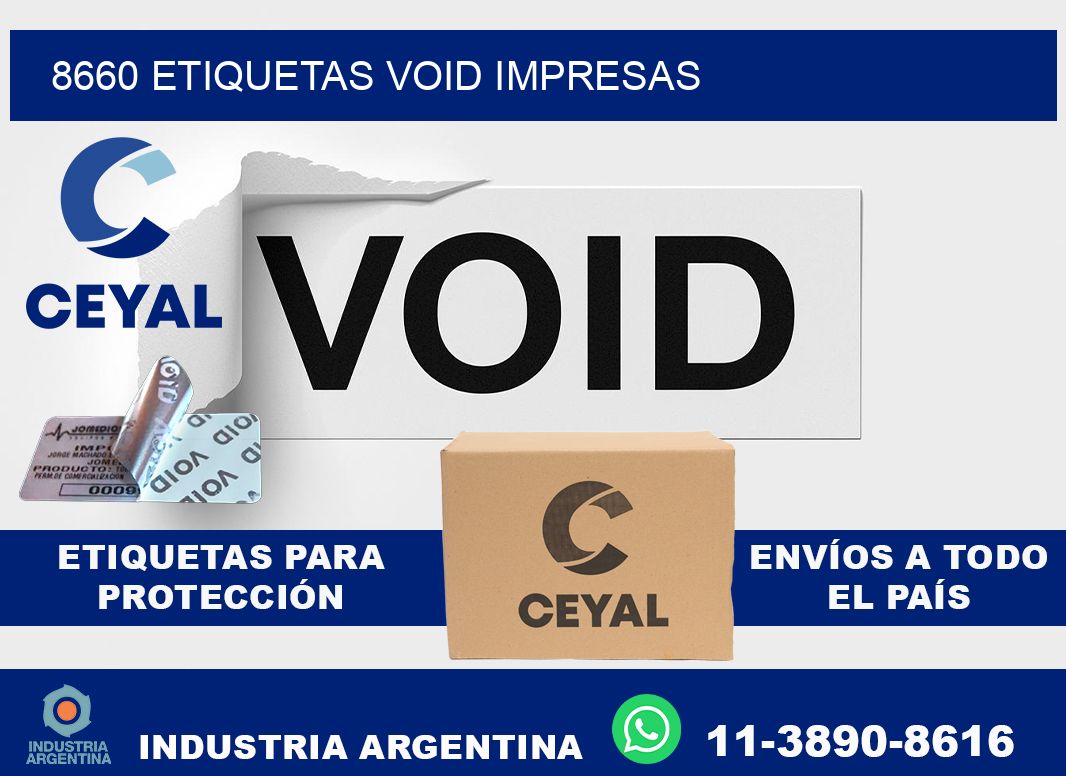 8660 etiquetas void impresas