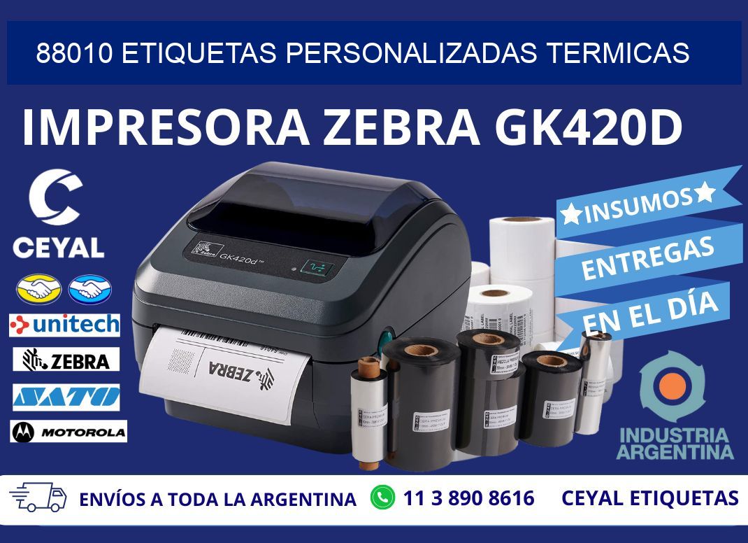88010 Etiquetas personalizadas termicas